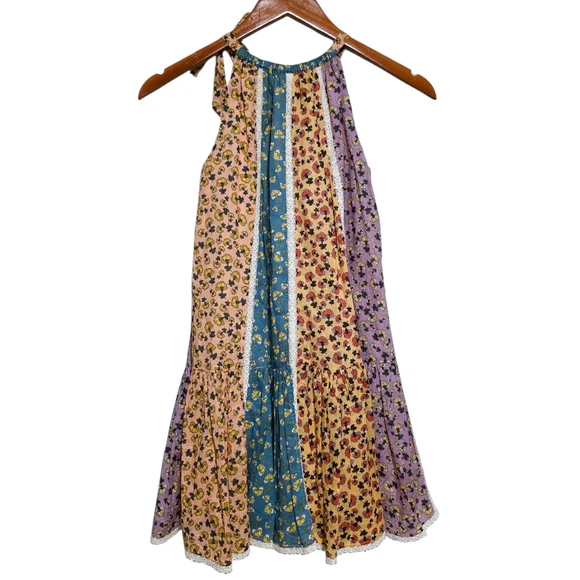 Zimmermann Tiggy Spliced Halter Dress in Spliced Ditsy Floral Print Size 8